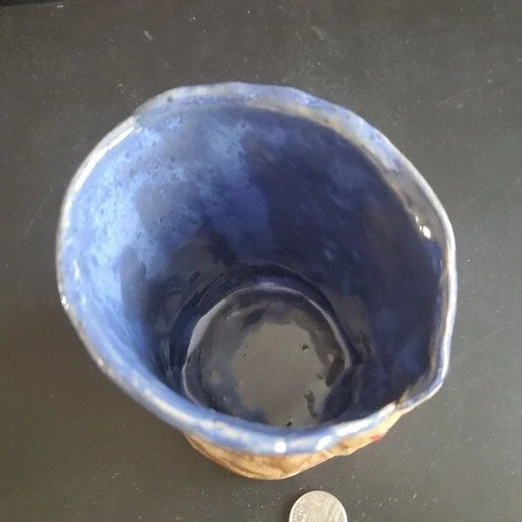 Anspach Signed Studio Pottery Vase – Sculptural Corset Design Handcrafted UNIQUE